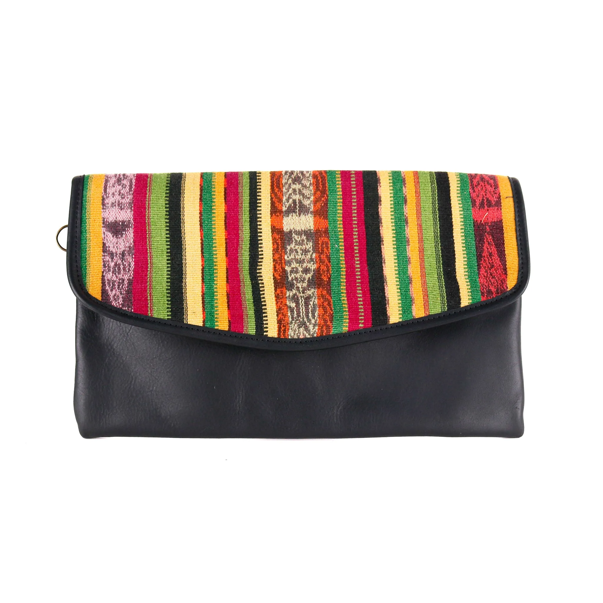 DATE NIGHT CLUTCH - OOAK CORTE DE PLAYA - BLACK LEATHER - NO. 10540