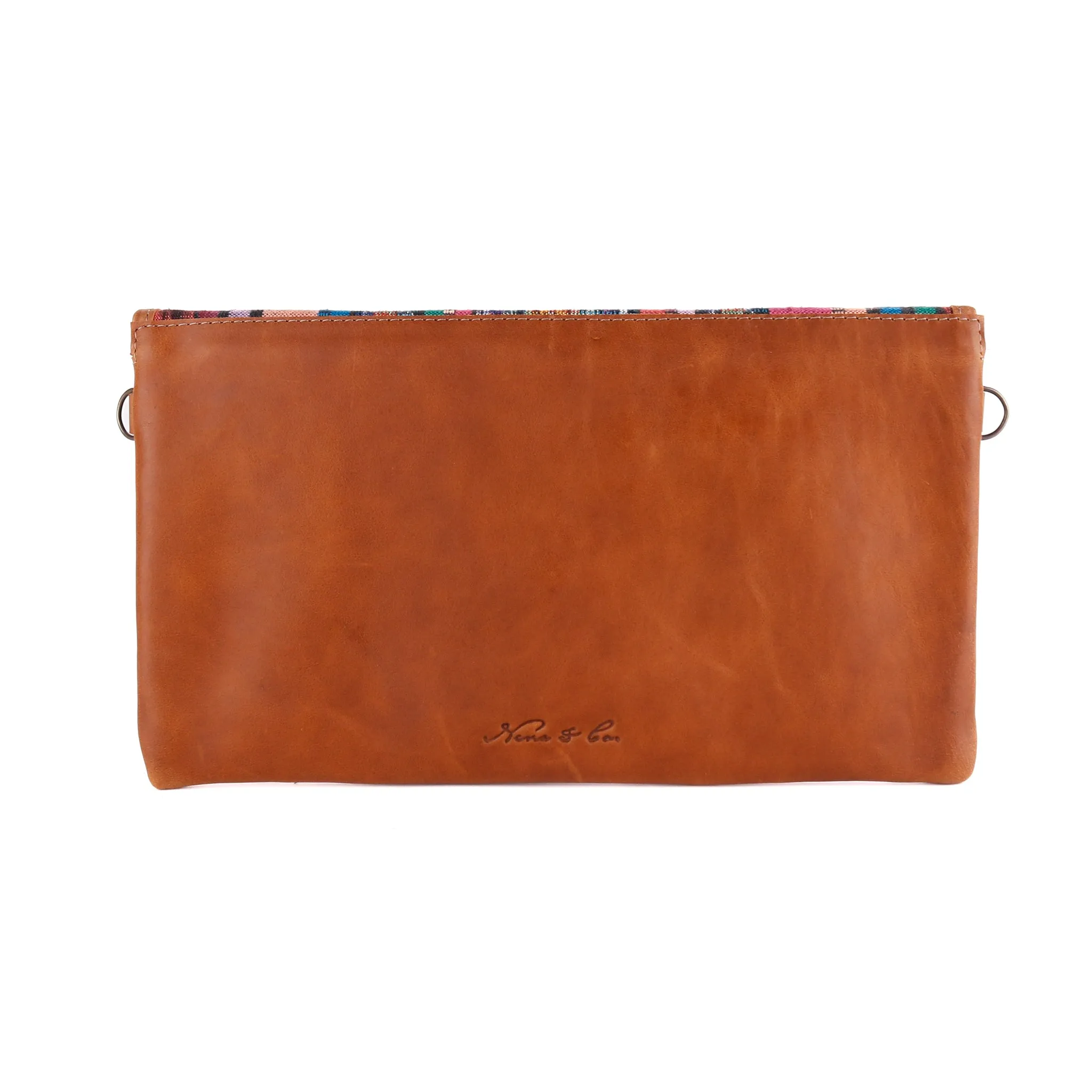 DATE NIGHT CLUTCH - OOAK CORTE DE PLAYA - CAFE LEATHER - NO. 10543