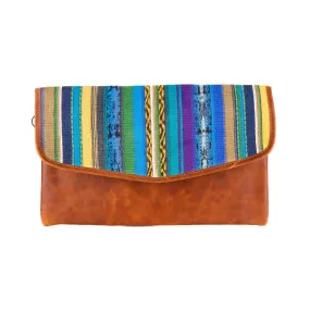 DATE NIGHT CLUTCH - OOAK CORTE DE PLAYA - CAFE LEATHER - NO. 10549