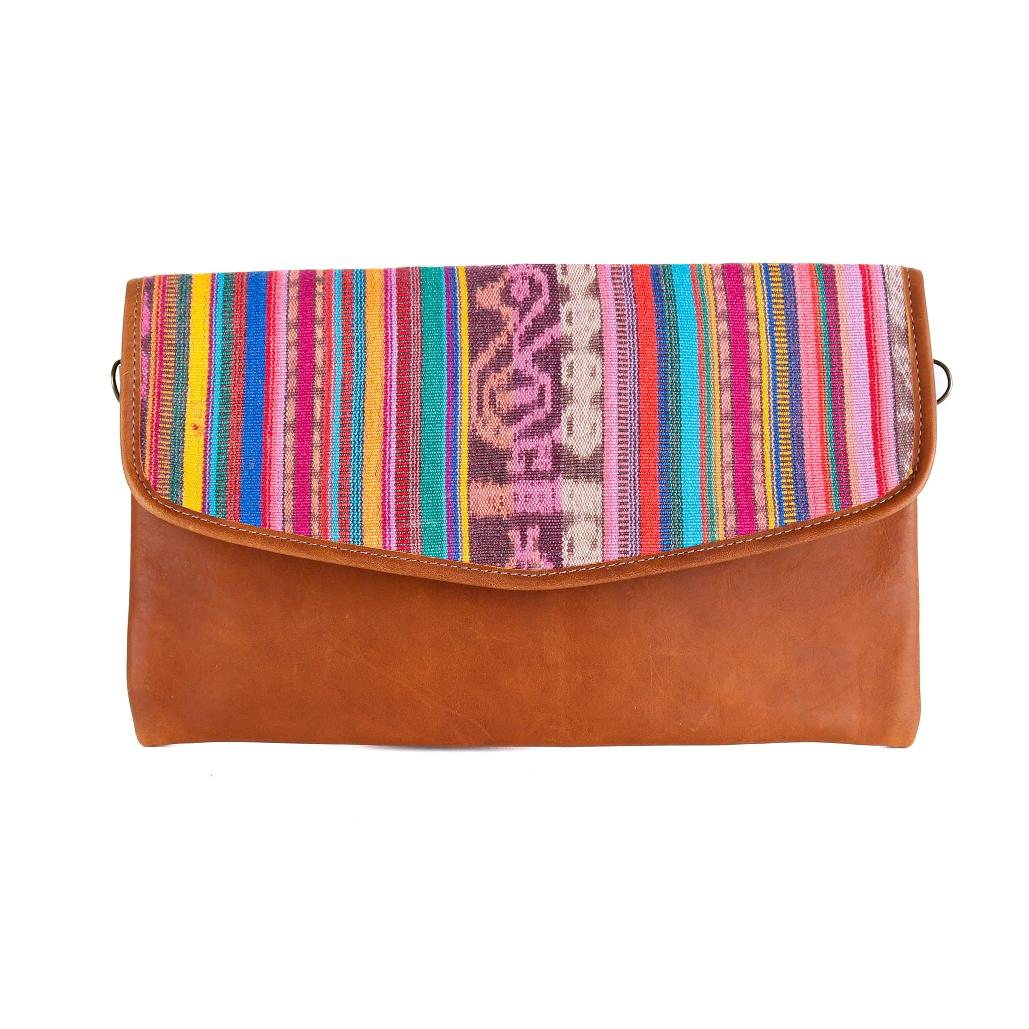 DATE NIGHT CLUTCH - OOAK CORTE DE PLAYA - CAFE LEATHER - NO. 10551