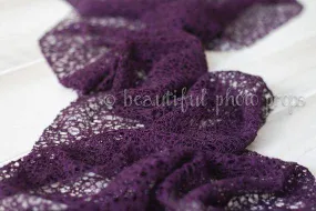 Fabric Fishnet Lace Wrap in Purple