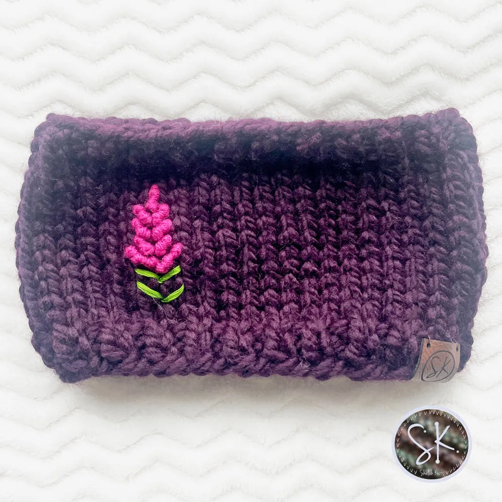 Fireweed Chunky Headbands/Ear Warmers | Flower Embroidered Headbands | Gifts for Her