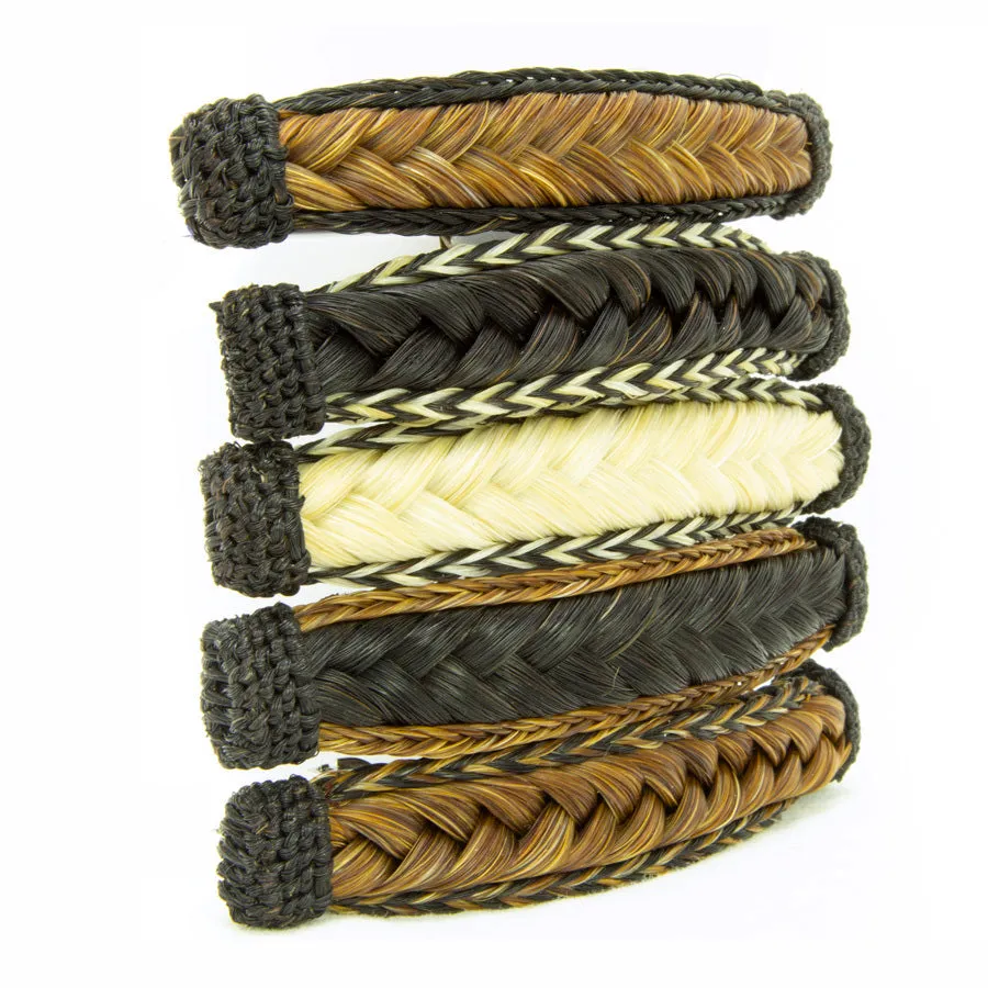 French Braid Horse Hair - Two Tone Edge /  Cream Braid