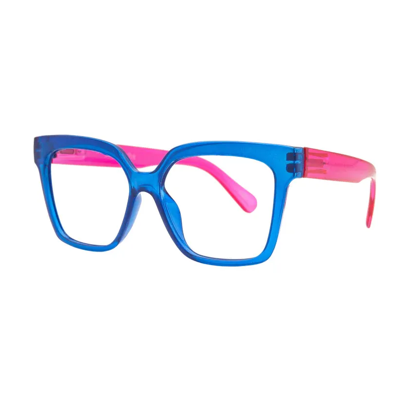 Georgia Reading Glasses in Blue / Pink