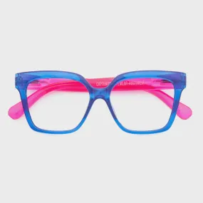 Georgia Reading Glasses in Blue / Pink