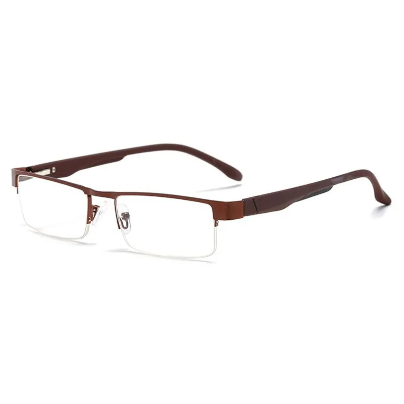 Hotochki Men's Semi Rim Alloy Frame Non Spherical Lens Reading Glasses 131