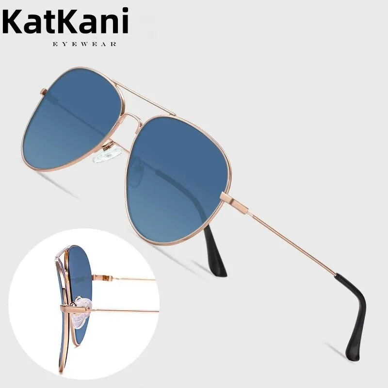 KatKani Unisex Full Rim Oval Double Bridge Alloy Sunglasses S3025