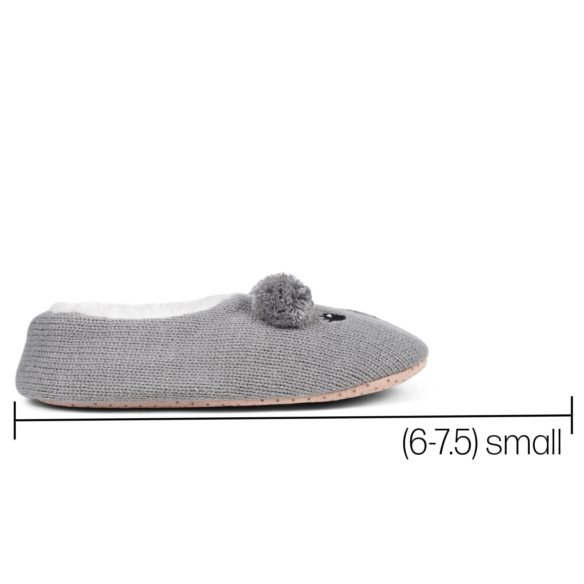 Koala Grey Women's Animal Cozy Plush Lined Non Slip Fuzzy Slipper - Small