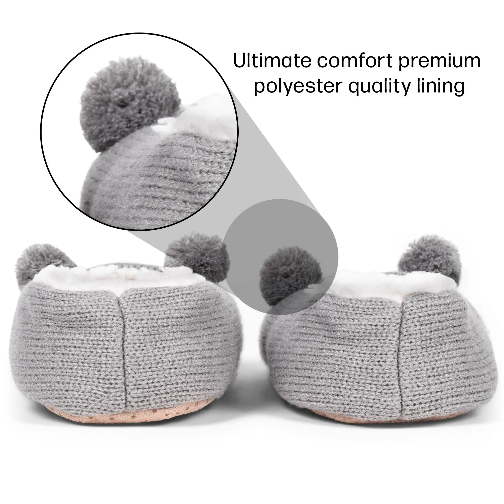 Koala Grey Women's Animal Cozy Plush Lined Non Slip Fuzzy Slipper - Small