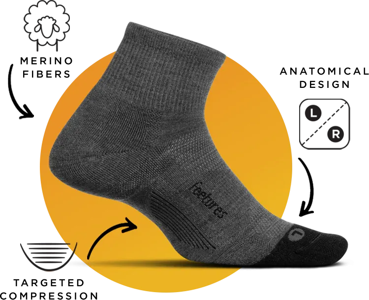 Merino 10 Cushion No Show Tab Socks in Charcoal