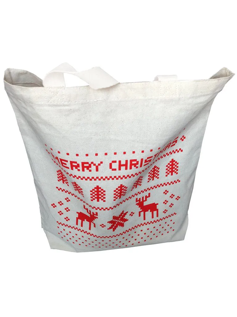 Merry Christmas Medium Tote Bags w/Gusset