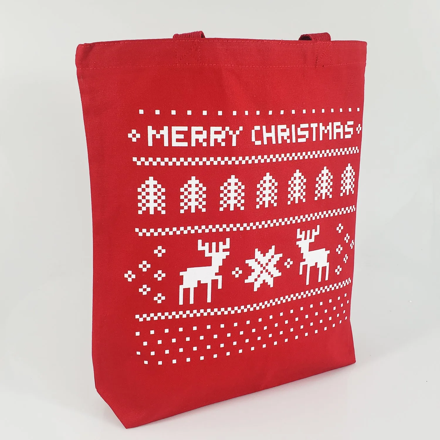 Merry Christmas Medium Tote Bags w/Gusset