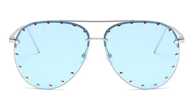 Metal Rivet Pilot Sunglasses