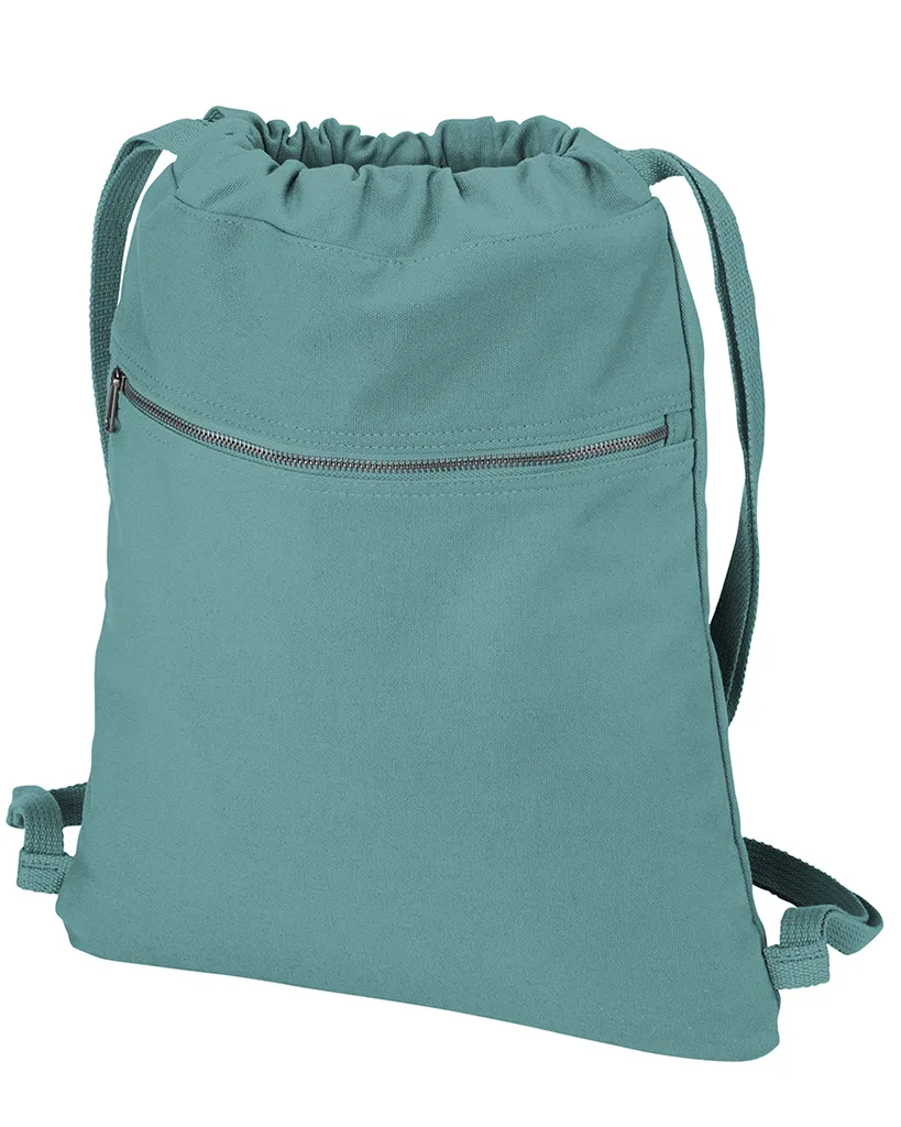 Metal Zippered Front Pocket Beach Wash Cinch Pack