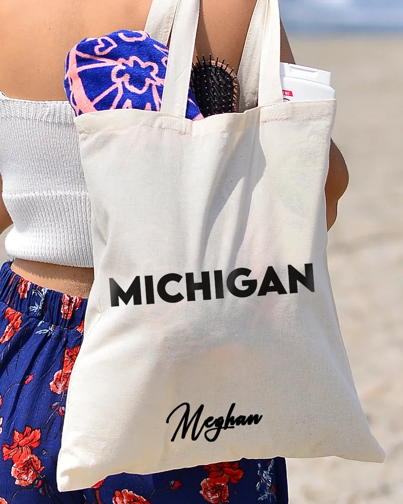 Michigan Tote Bag - State Tote Bags