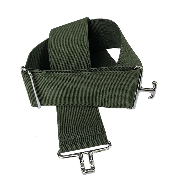 Olive   Silver Elastic Belt