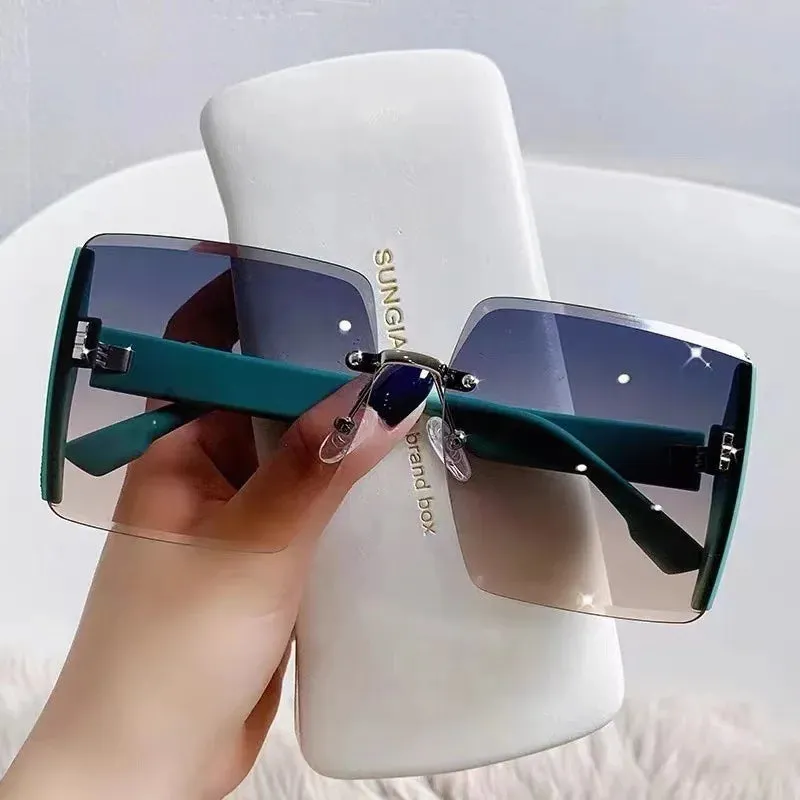 Outdoor 2024 Eyewear Summer Fashion Square Frameless Sun Leisure New Sunglasses