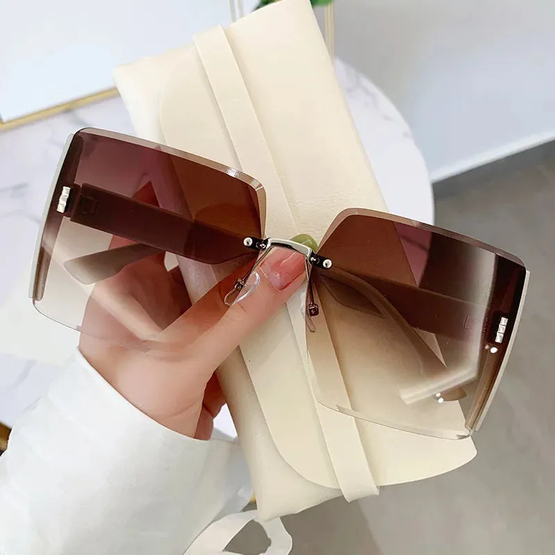 Outdoor 2024 Eyewear Summer Fashion Square Frameless Sun Leisure New Sunglasses