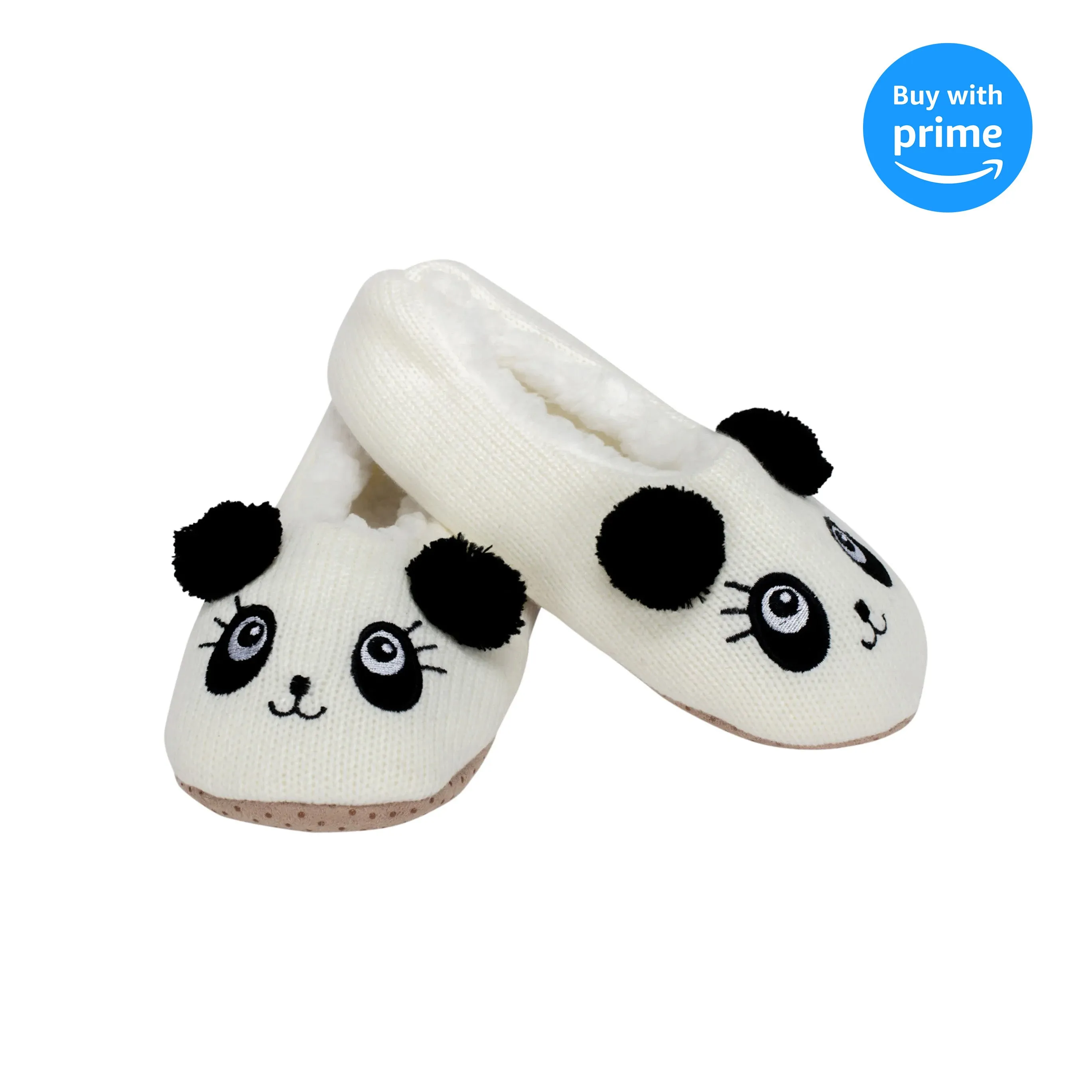 Panda Bear Womens Animal Cozy Indoor Plush Lined Non Slip Fuzzy Soft Slipper - Large