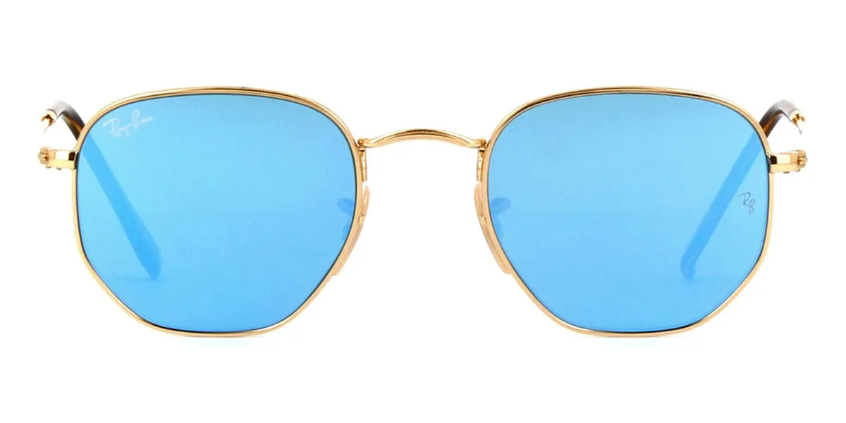 Ray-Ban RB 3548N 001/9O Hexagonal Gold with Flat Lens