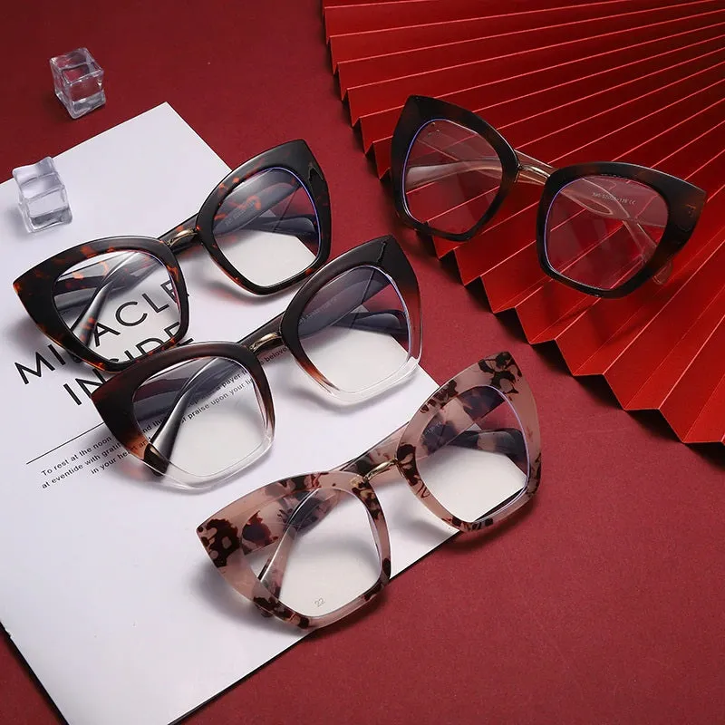 Retro-chic Transparent Anti Blue-Ray Cat Eye Glasses