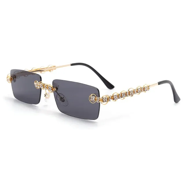 Rimless Diamond Sunglasses