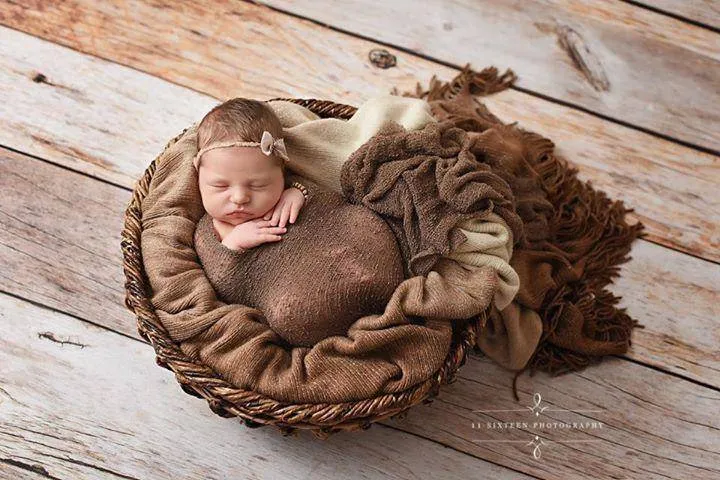 Soft Brown Newborn Stretch Knit Wrap