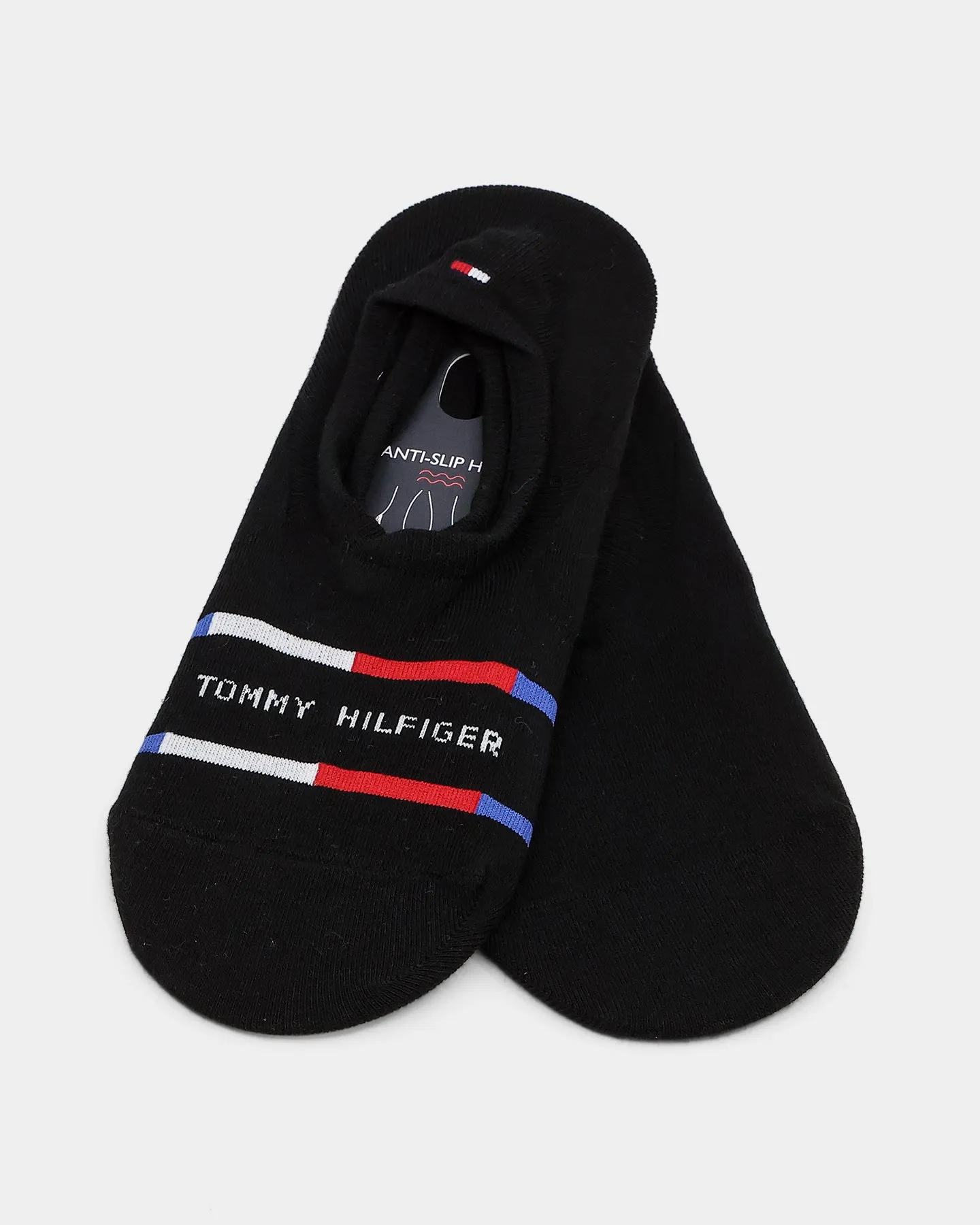 Tommy Hilfiger Breton Stripe 2 Pack No Show Socks Black