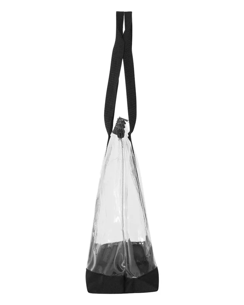 Two-tone Clear Tote Bag with Zipper