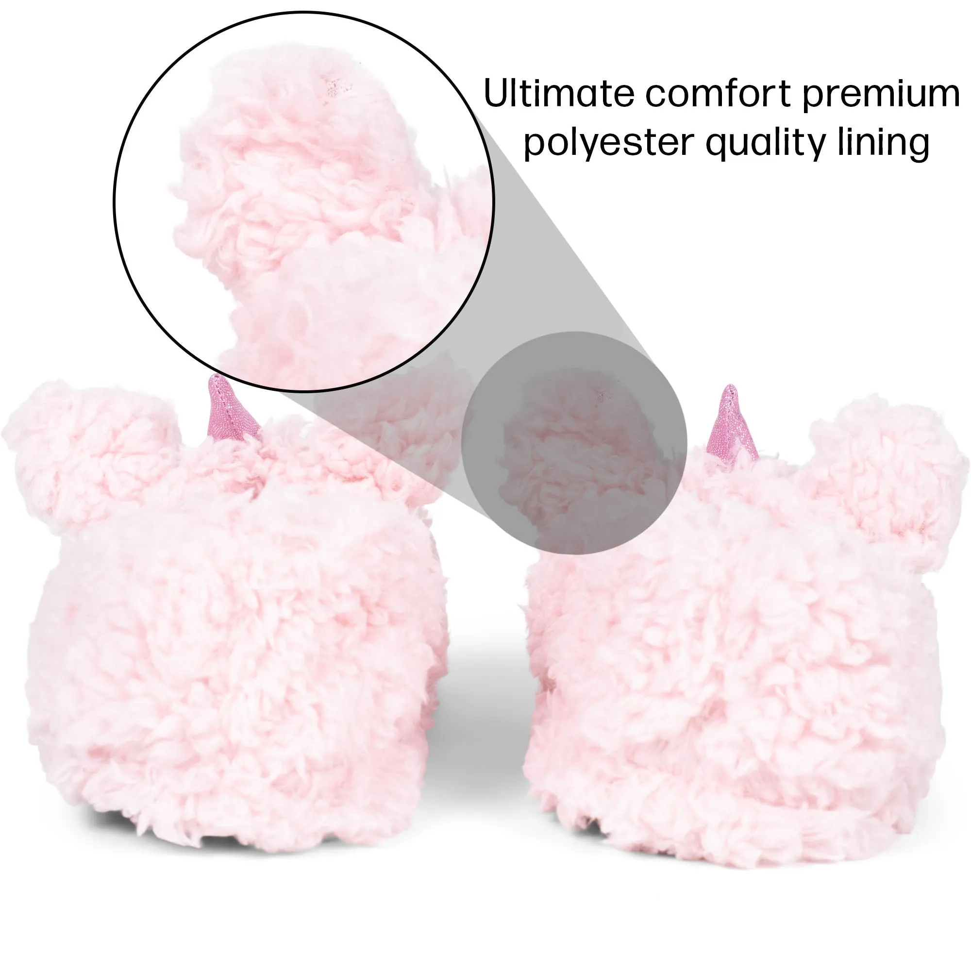 Unicorn Pink Women's Animal Cozy Plush Lined Non Slip Fuzzy Slipper - Large