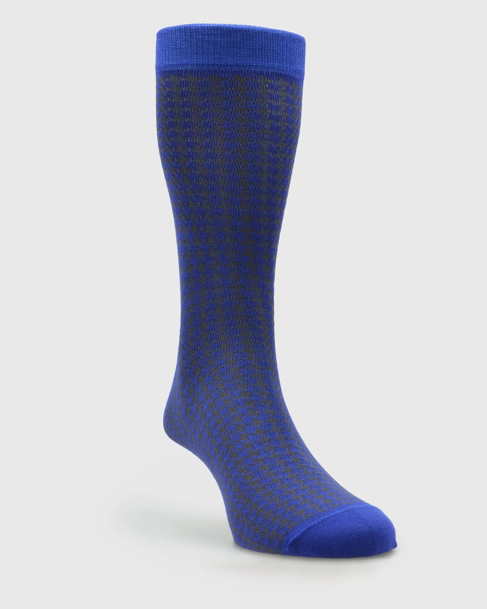 VISCONTI JAC20 HOUNDSTOOTH COBALT SOCKS