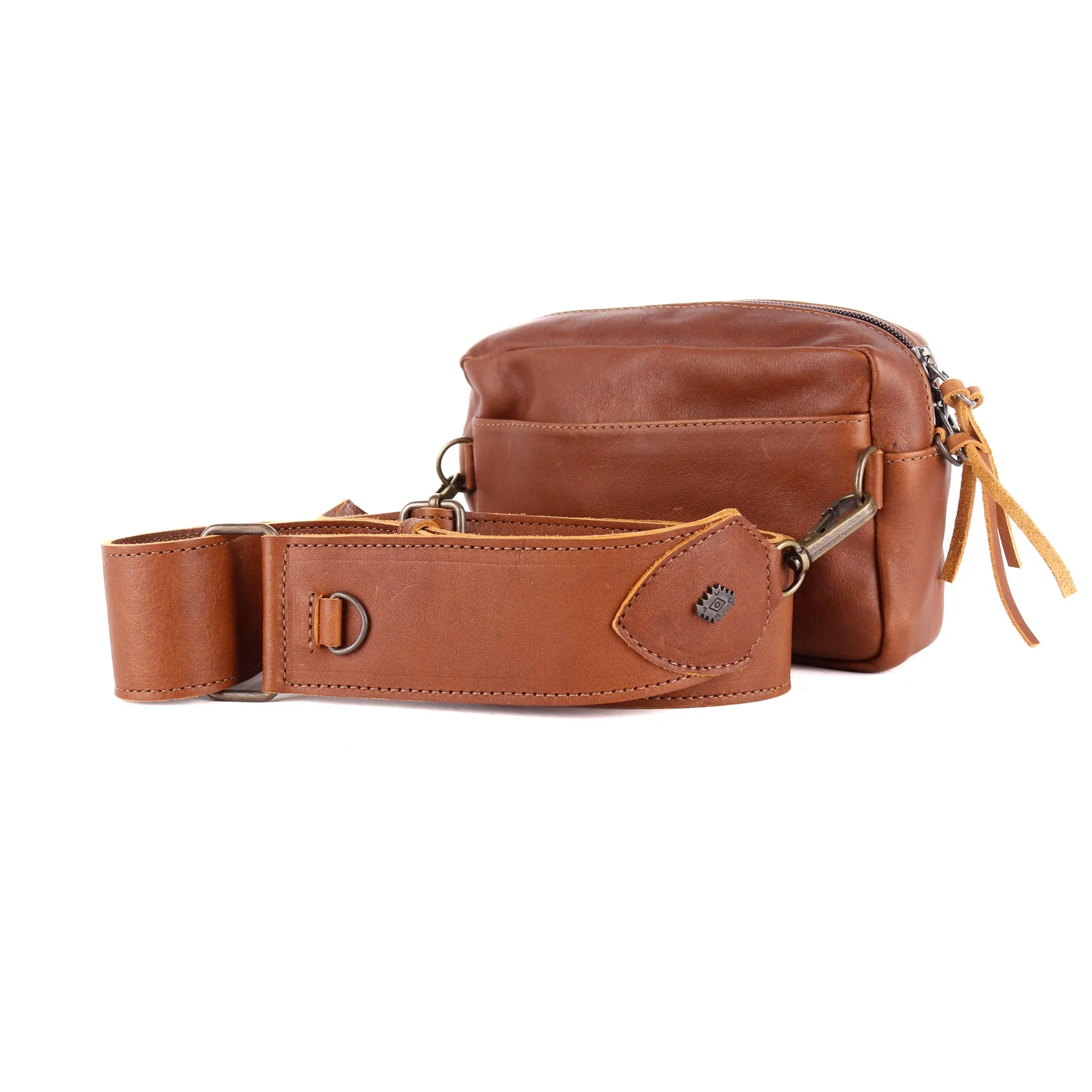 WANDER CROSSBODY BAG   STRAP SET - FULL LEATHER - CAFE