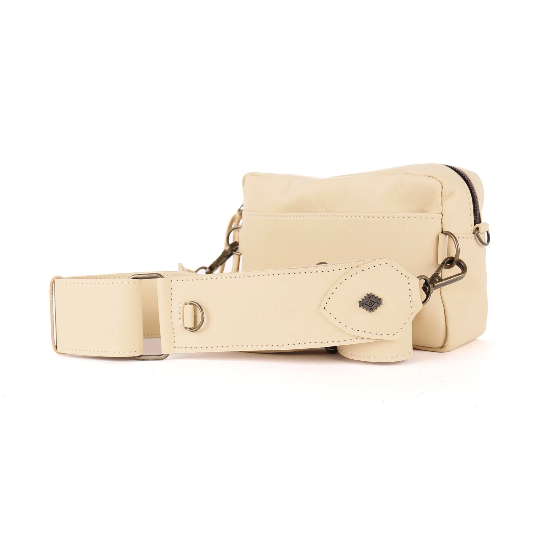 WANDER CROSSBODY BAG   STRAP SET - NENA STUDIO - FULL LEATHER - BUTTER