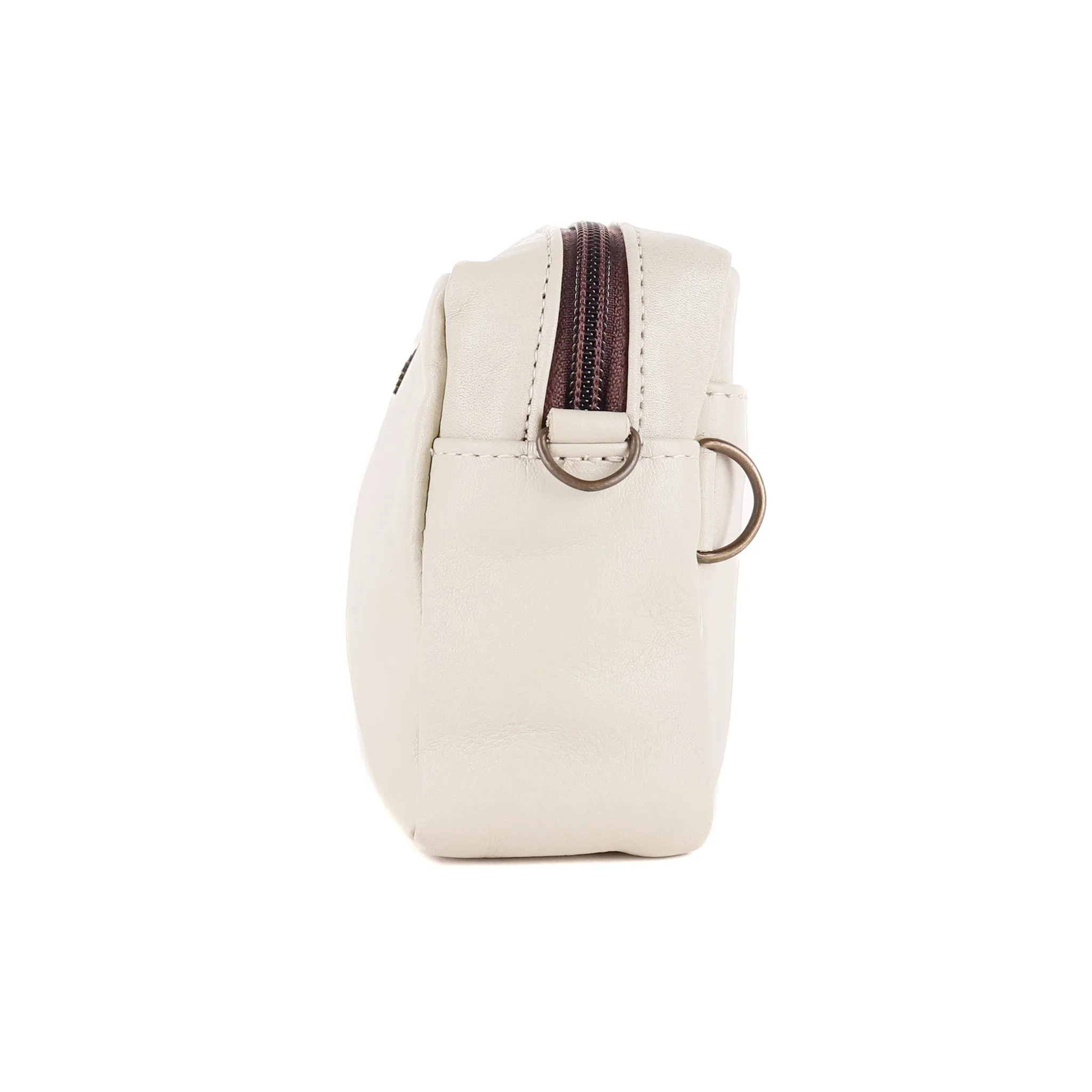 WANDER CROSSBODY BAG   WIDE STRAP SET - FULL LEATHER - BONE