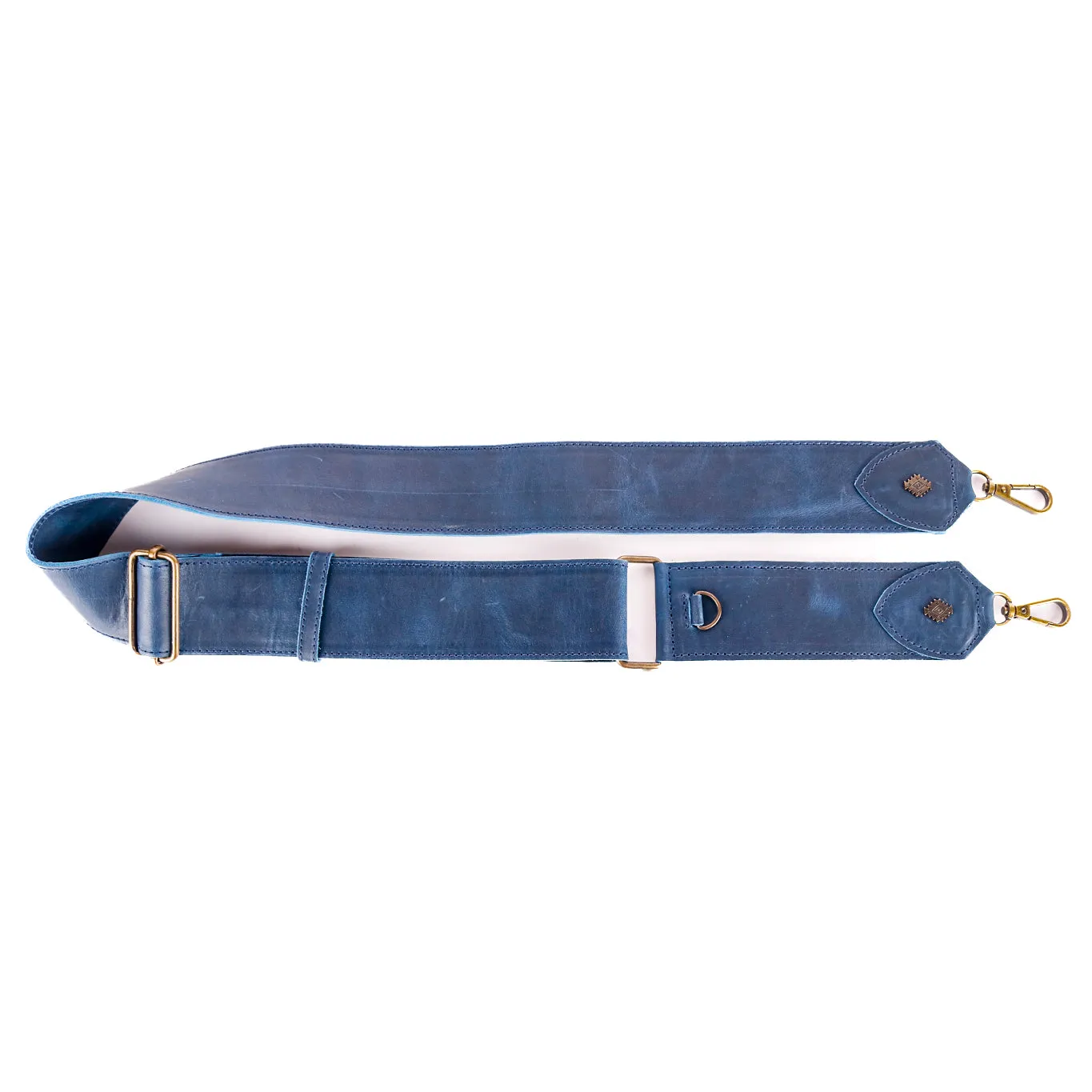 WANDER CROSSBODY BAG   WIDE STRAP SET - FULL LEATHER - NAVY