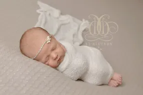 White Stretch Knit Baby Wrap